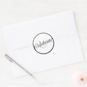 Elegant Zwart & Wit Celebrate Stickers (Envelop)