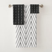 Elegant zwart-wit Chevron-ontwerp Bad Handdoek (Insitu)