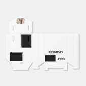 Elegant zwart-wit Congrats Afstuderen Foto Bedankdoosjes (Uitgevouwen)