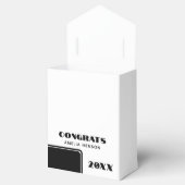 Elegant zwart-wit Congrats Afstuderen Foto Bedankdoosjes (Geopend)