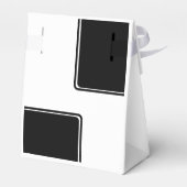 Elegant zwart-wit Congrats Afstuderen Foto Bedankdoosjes (Achterkant)