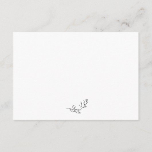 Elegant Zwart & Wit Crest Bruiloft Informatiekaartje (Achterkant)