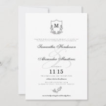 Elegant Zwart & Wit Crest Bruiloft