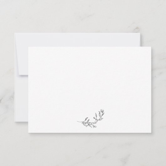 Elegant Zwart & Wit Crest Bruiloft RSVP Kaartje (Achterkant)