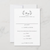 Elegant Zwart & Wit Crest Bruiloft RSVP Kaartje (Voorkant)
