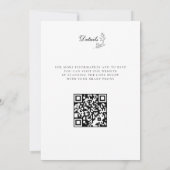 Elegant Zwart & Wit Crest met QR Code Bruiloft Kaart (Achterkant)