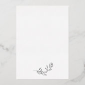 Elegant Zwart & Wit Crest Sla de datum op Folie Uitnodiging (Achterkant)