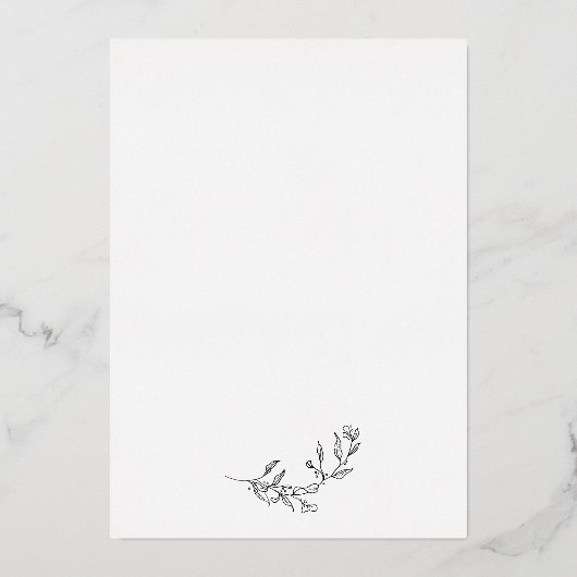 Elegant Zwart & Wit Crest Sla de datum op Folie Uitnodiging (Achterkant)