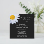 Elegant Zwart Wit Daisy Theme Vrijgezellenfeest Kaart (Staand voorkant)