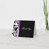 Elegant zwart-wit Damask Dankjewel Card Bedankkaart (Voorkant)