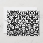 Elegant zwart wit Damask Note Kaart Notitiekaartje (Achterkant)
