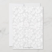Elegant Zwart & Wit Damasks Bruiloft Kaart (Achterkant)
