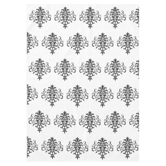 Elegant zwart-wit Damasontwerp Tafelkleed (Voorkant)