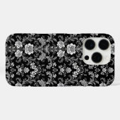 Elegant zwart-wit damast - barok Case-Mate iPhone case (Achterkant (horizontaal))