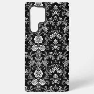 Elegant zwart-wit damast -  barok samsung galaxy hoesje