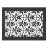 Elegant zwart-wit damast patroon tafelkleed (Voorkant (Horizontaal))