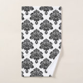 Elegant zwart-wit damastpatroon bad handdoek (Handdoek)