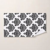 Elegant zwart-wit damastpatroon bad handdoek (Handdoek)