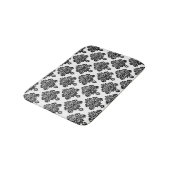 Elegant zwart-wit damastpatroon badmat (Gekanteld)