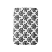 Elegant zwart-wit damastpatroon badmat (Voorkant Verticaal)