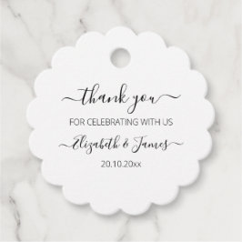 Elegant zwart wit dank u bruiloft bedankjes labels