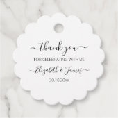 Elegant zwart wit dank u bruiloft bedankjes labels (Voorkant)