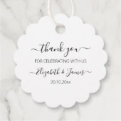 Elegant zwart wit dank u bruiloft gunst Labels (Achterkant)