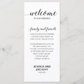 Elegant Zwart Wit Dank u voor bruiloft gasten Programmakaart (Voorkant)