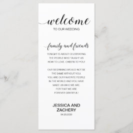 Elegant Zwart Wit Dank u voor bruiloft gasten Programmakaart