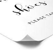 Elegant zwart-wit Dansschoenen trouwbord Poster (Hoek)