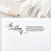 Elegant Zwart Wit DE BRUILOFT VAN Retouradres Etiket (Insitu)