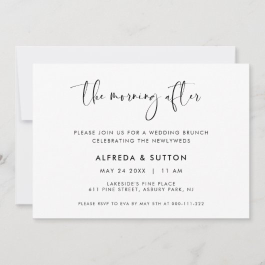 Elegant zwart-wit De Morgen na Kaart (Voorkant)