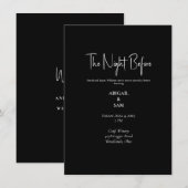 Elegant zwart-wit De nacht voor de repetitie Kaart (Voorkant / Achterkant)