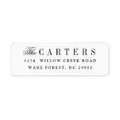 Elegant zwart-wit de terugkeeradres van de manuscr etiket (Voorkant)