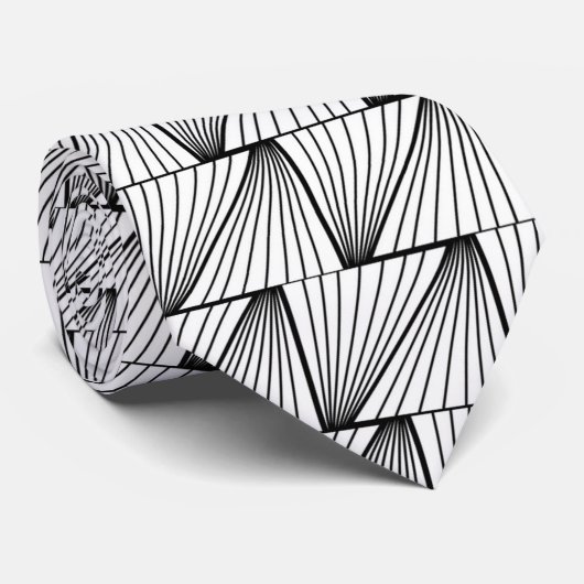 elegant zwart-wit decopatroon stropdas (Opgerold)