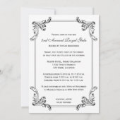 Elegant zwart-wit decoratief ontwerp kaart (Achterkant)