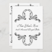 Elegant zwart-wit decoratief ontwerp kaart (Voorkant / Achterkant)