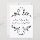 Elegant zwart-wit decoratief ontwerp kaart (Voorkant)
