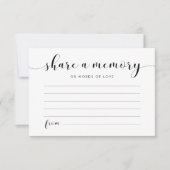 Elegant zwart-wit Deel een geheugenkaart Notitiekaartje (Voorkant)