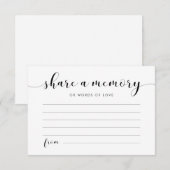 Elegant zwart-wit Deel een geheugenkaart Notitiekaartje (Voorkant / Achterkant)