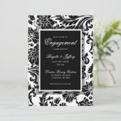 Elegant zwart-wit demask verloving op maat kaart (Staand voorkant)