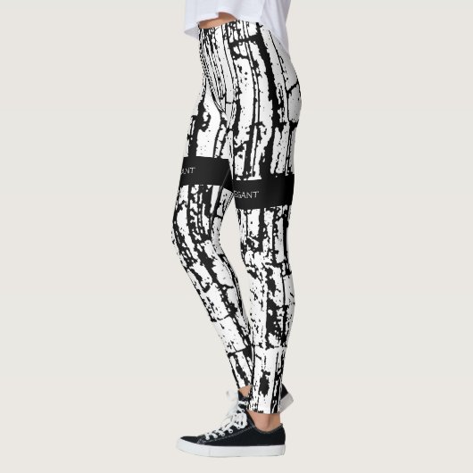 Elegant zwart wit design leggings (Links)
