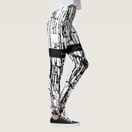 Elegant zwart wit design leggings (Rechts)