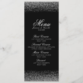 Elegant Zwart & Wit Diamant Bruiloft Menu