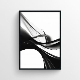 Elegant zwart-wit digitaal schilderij poster