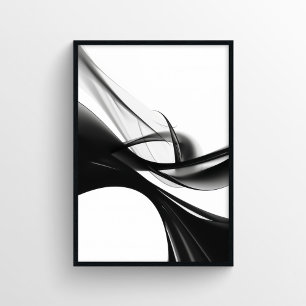 Elegant zwart-wit digitaal schilderij poster