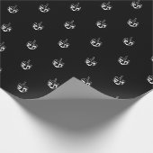 Elegant zwart-wit dreidel patroon Chanoeka Cadeaupapier (Hoek)