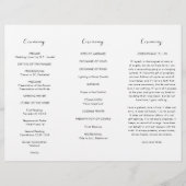 Elegant zwart-wit drievoudig huwelijksprogramma (Voorkant)