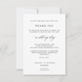 Elegant zwart-wit, eenvoudige bruiloft bedankt kaart (Voorkant)