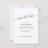 Elegant zwart wit eenvoudige foto QR code bruiloft Save The Date (Voorkant)